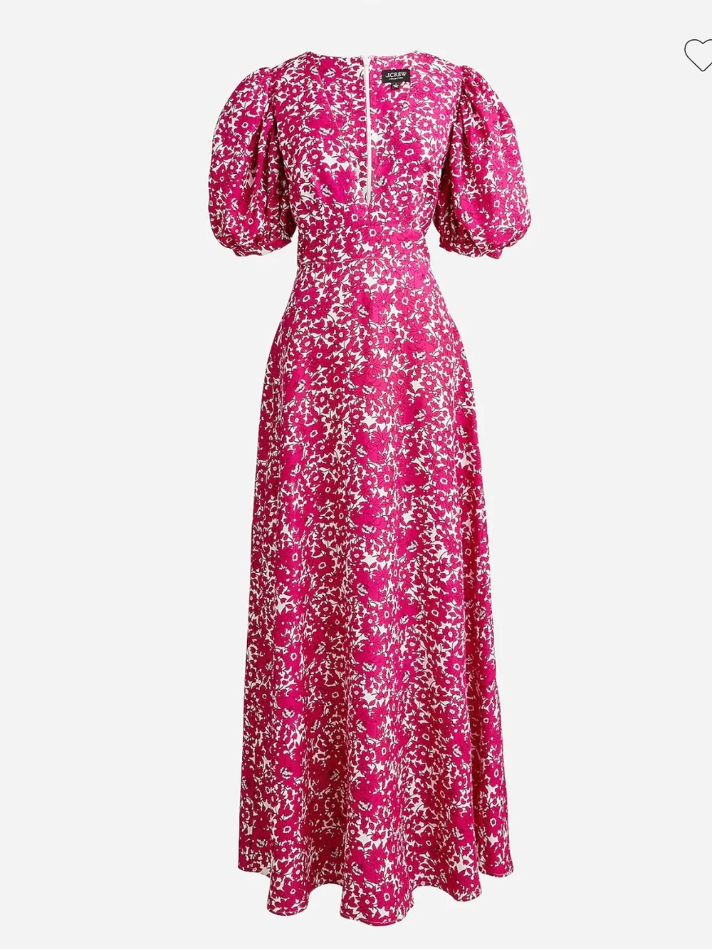J.Crew Collection Bright Pink Floral Puff Sleeve Maxi Dress NWT Size 22W - Picture 3 of 13